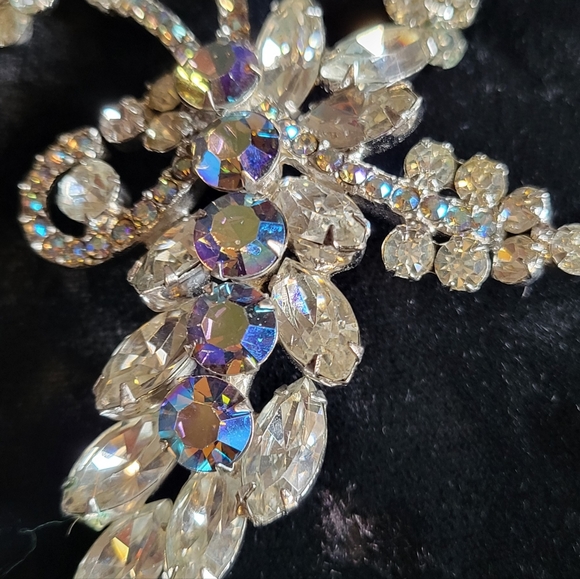 Vintage Verified DeLizza Elster Juliana Sapphire Blue Aurora Borealis & Clear - Picture 4 of 9